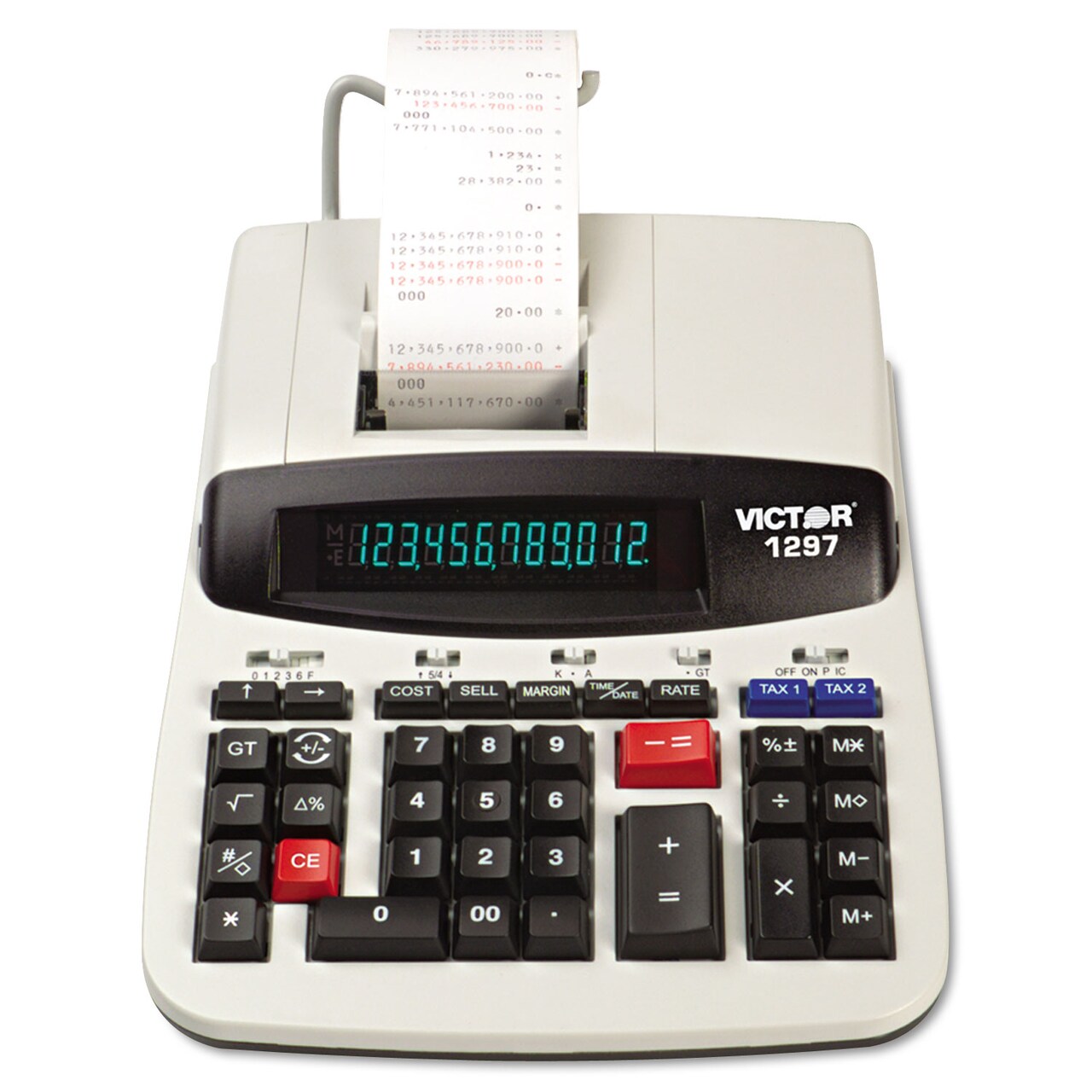 Victor 1297 Two-Color Commercial Printing Calculator Black/Red Print 4 Lines/Sec